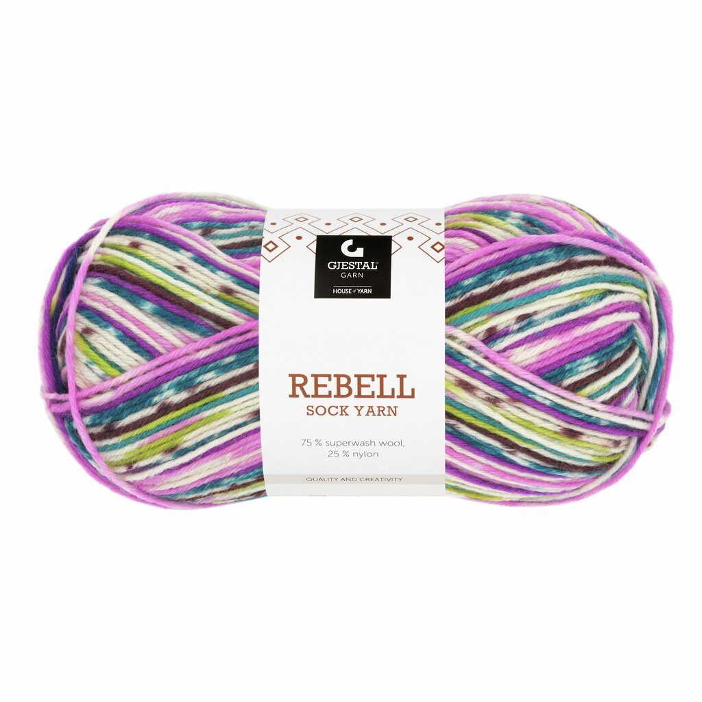 Gjestal 9402 Lilla/Petrol/Grønn print