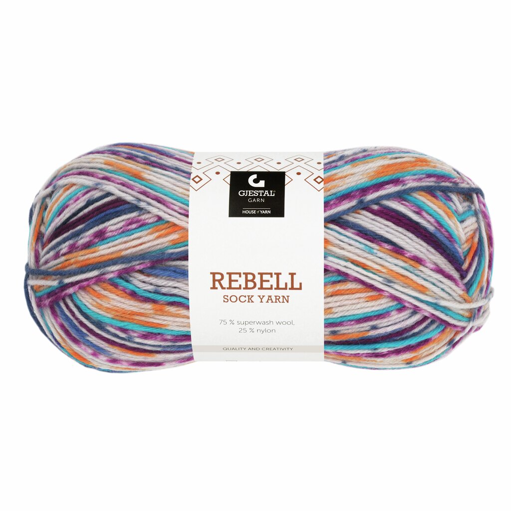 Gjestal 9404 Oransje/Lilla print