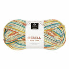 Gjestal 9406 Oransje/Lys turkis print