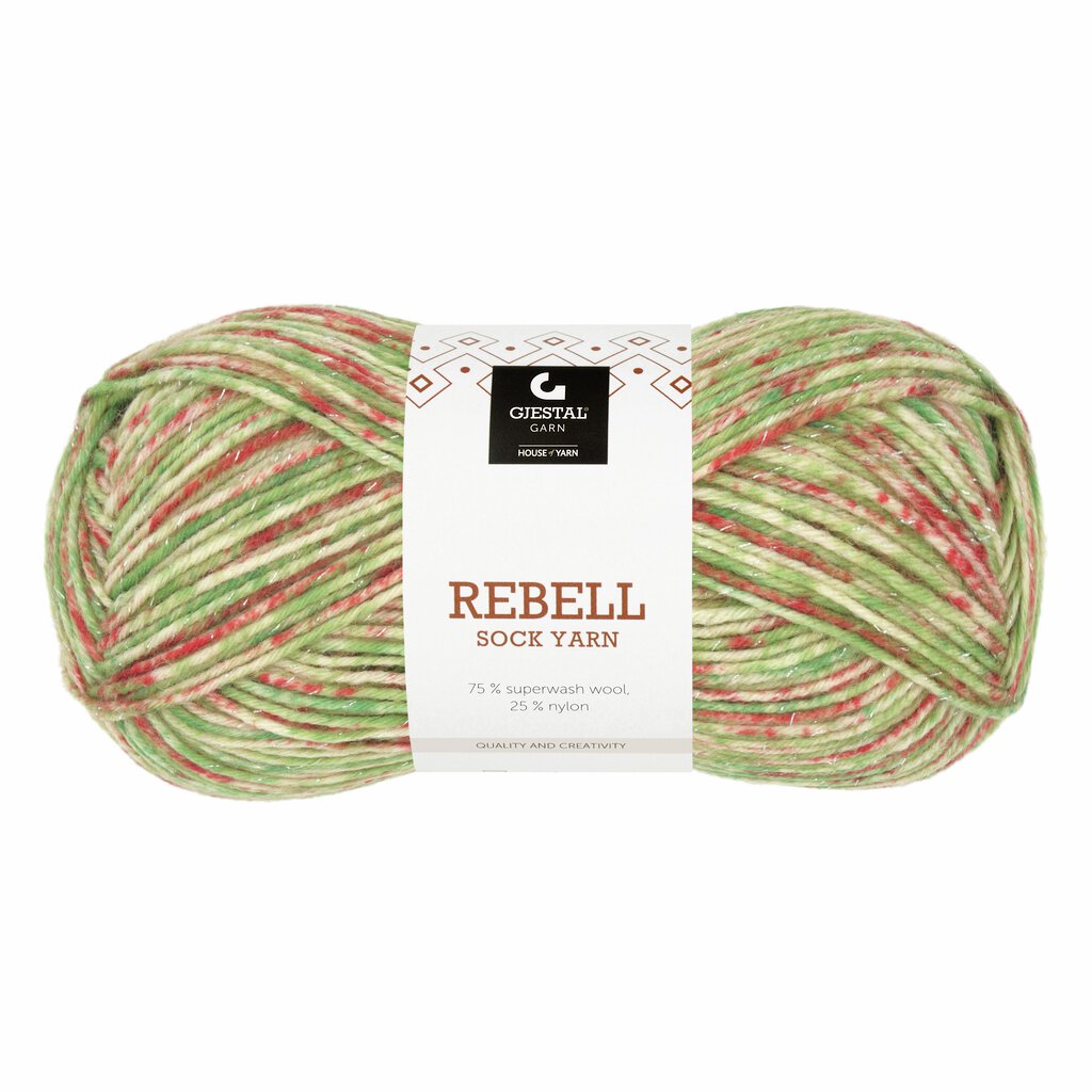 Gjestal 9409 Grønn/Rød/Glitter print
