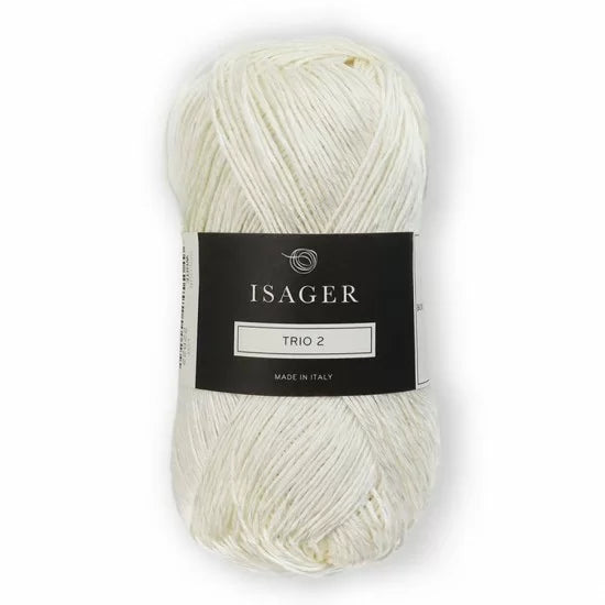 Isager Trio 2 Natural white - helt garnnøste