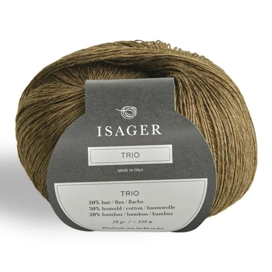Isager Trio 1 Khaki - helt garnnøste