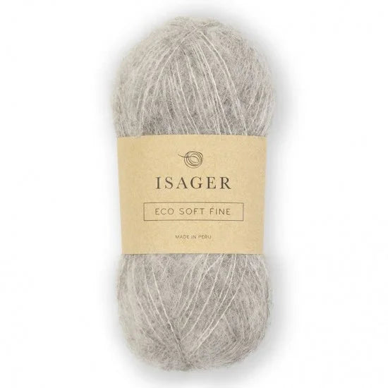 Isager Soft Fine E2S grå - helt garnnøste