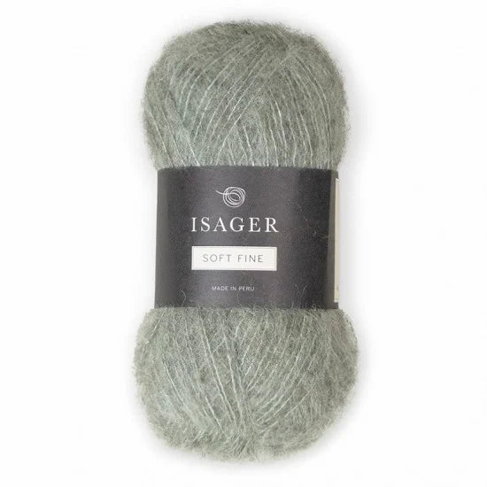 Isager Soft Fine 57 milky eucalyptus - helt garnnøste
