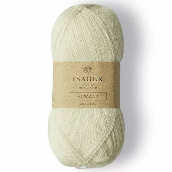 Isager Alpaca 1 E0 naturhvit - helt garnnøste