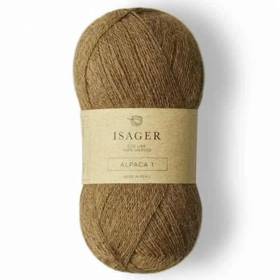 Isager Alpaca 1 E8S natur lys brun - helt garnnøste