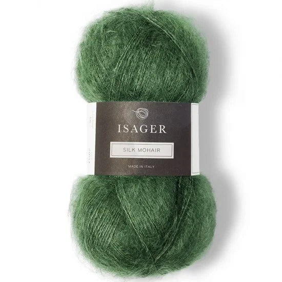 Isager Silk Mohair 56 grønn - helt garnnøste
