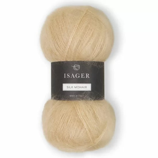 Isager Silk Mohair 58 lys karamell - helt garnnøste