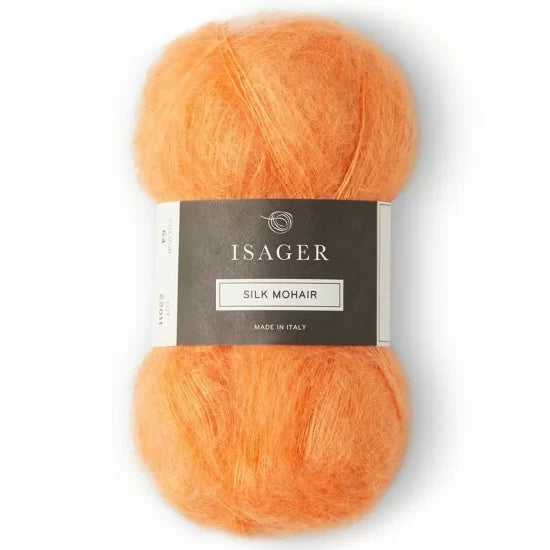 Isager Silk Mohair 64 orange - helt garnnøste