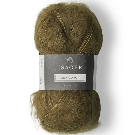 Isager Silk Mohair 68 forest moss - helt garnnøste