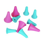 KnitPro Pinnebeskyttere i gummi Rosa og turkis