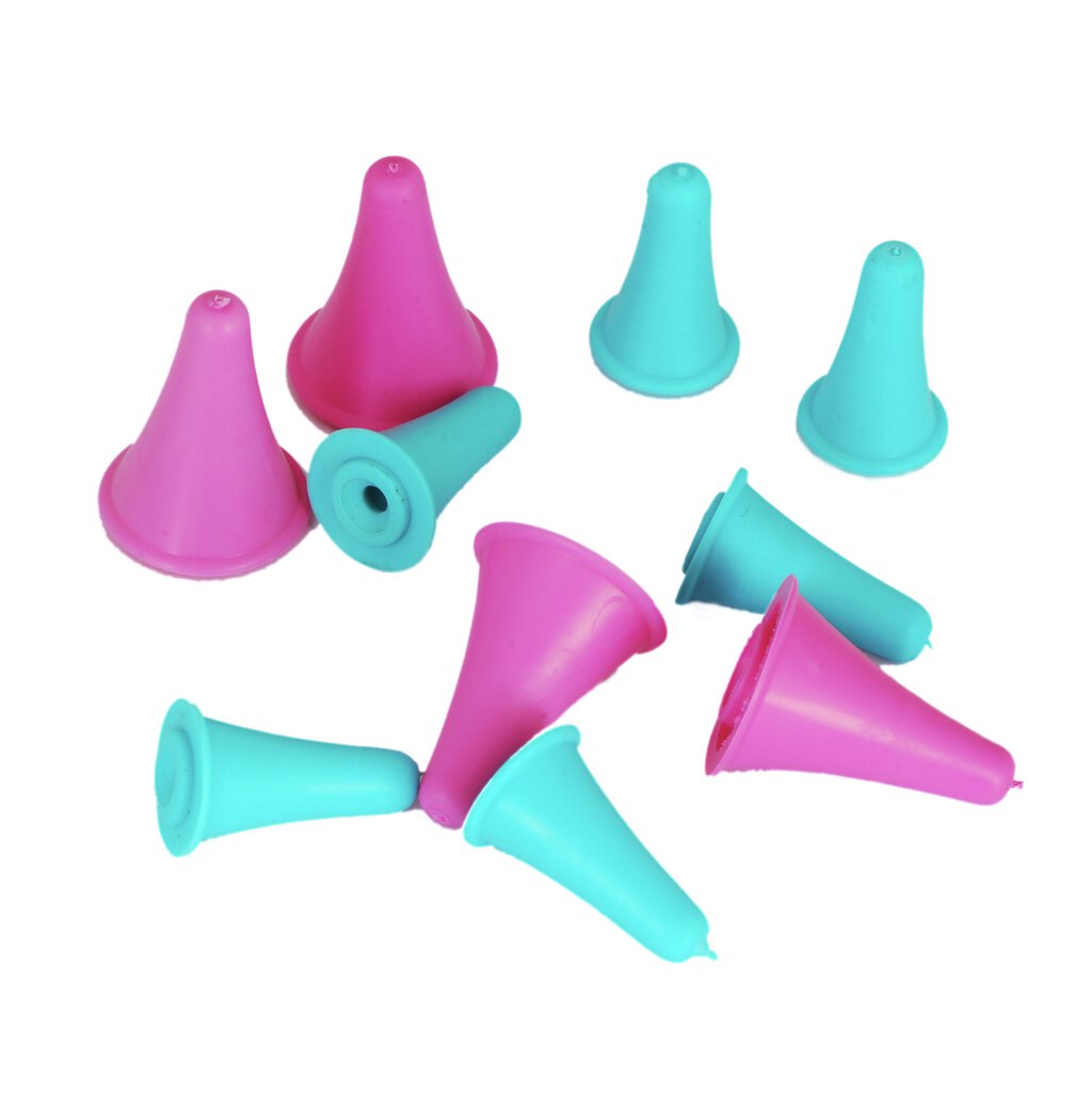 KnitPro Pinnebeskyttere i gummi Rosa og turkis