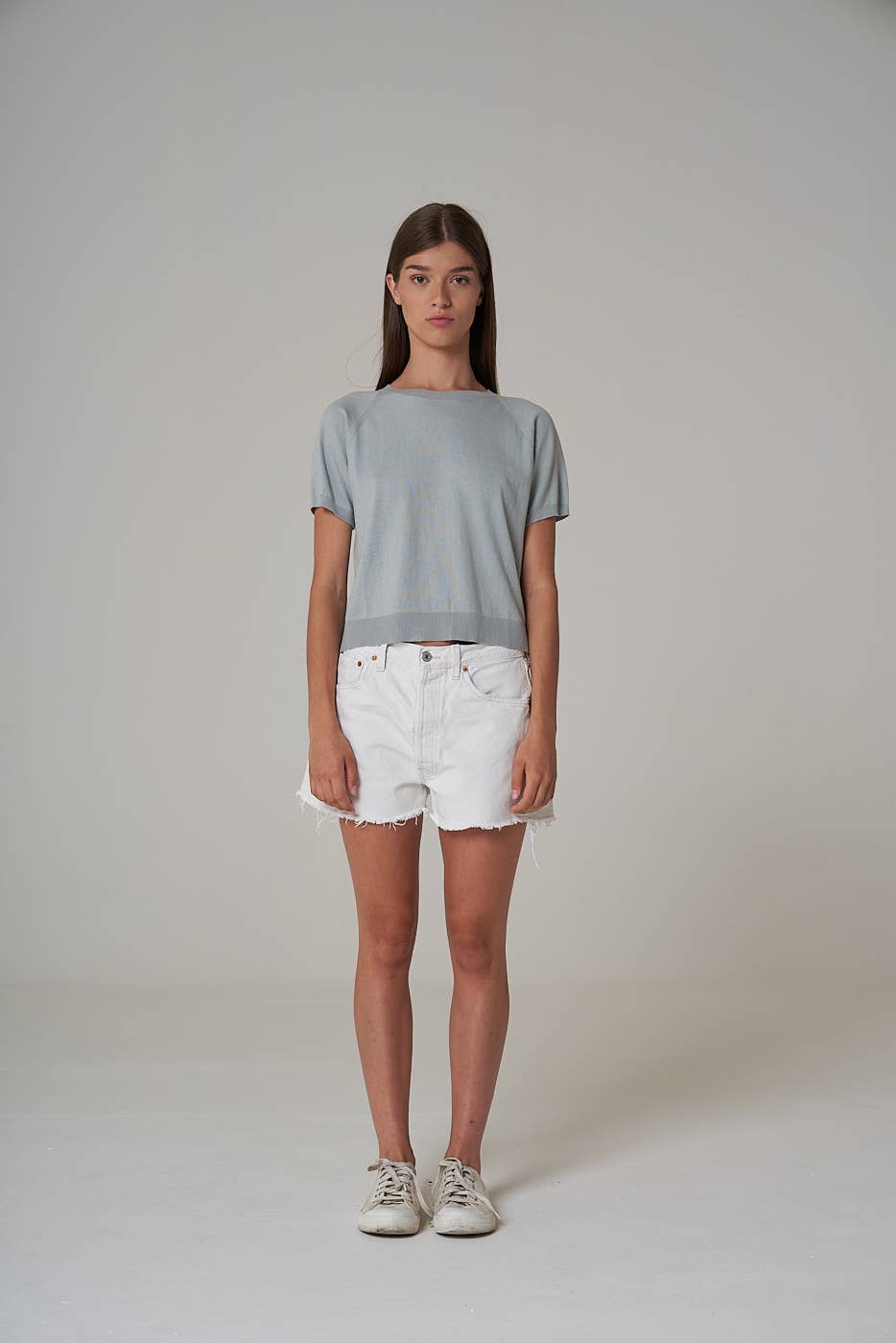 Strikket T-Shirt i Bomull og Kasjmir fra Leap Concept