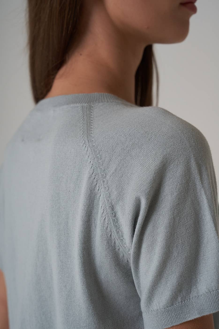 Strikket T-Shirt i Bomull og Kasjmir fra Leap Concept