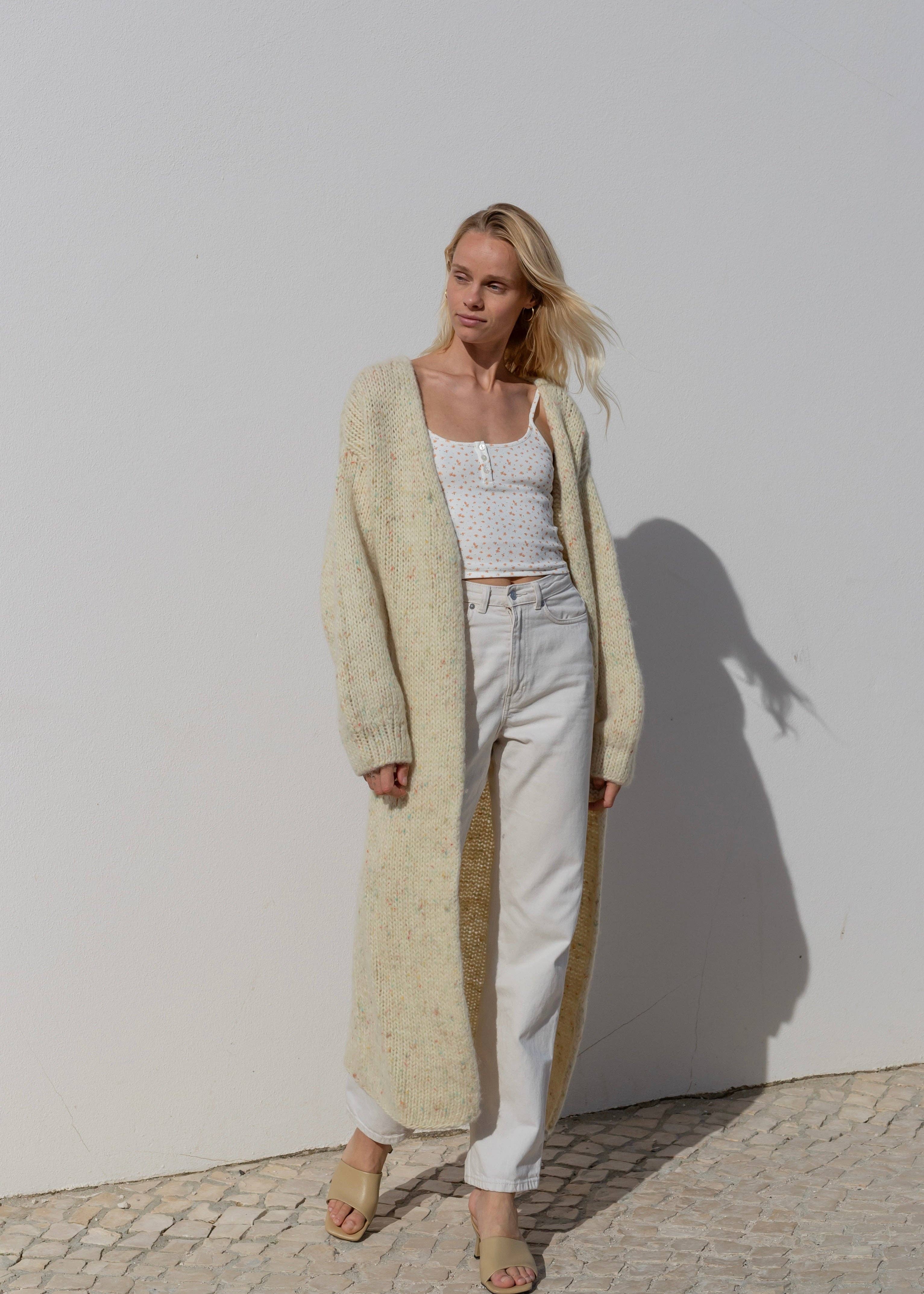 Chunky Maxi Cardigan i Ull fra ROSYLEIA
