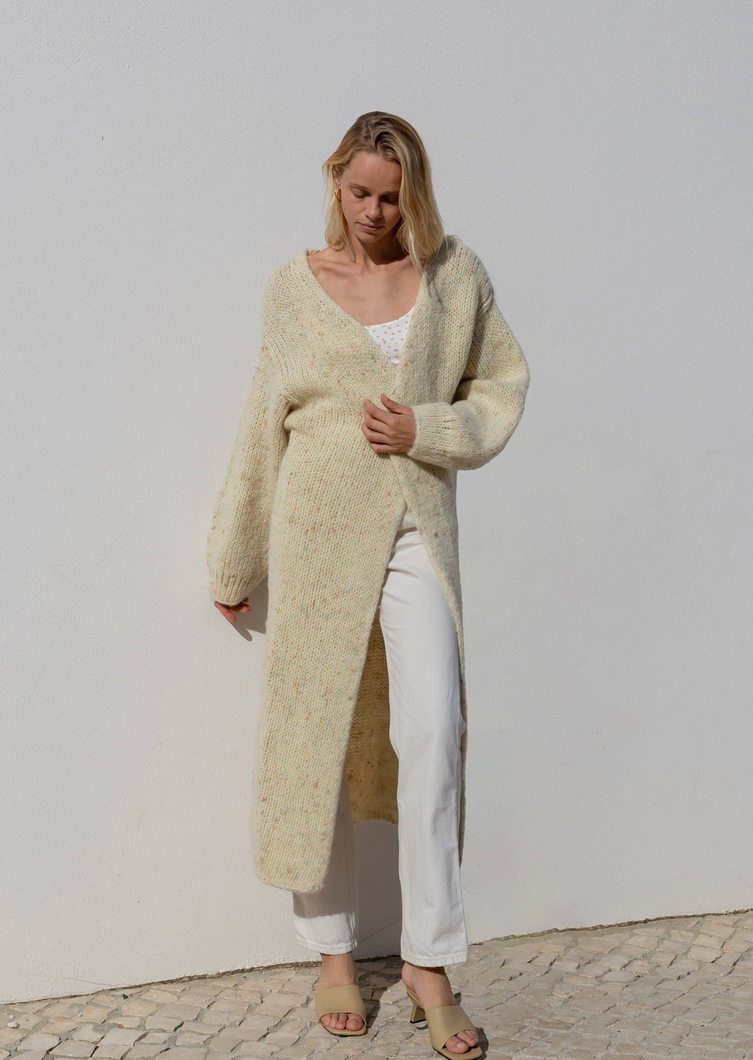Chunky Maxi Cardigan i Ull fra ROSYLEIA