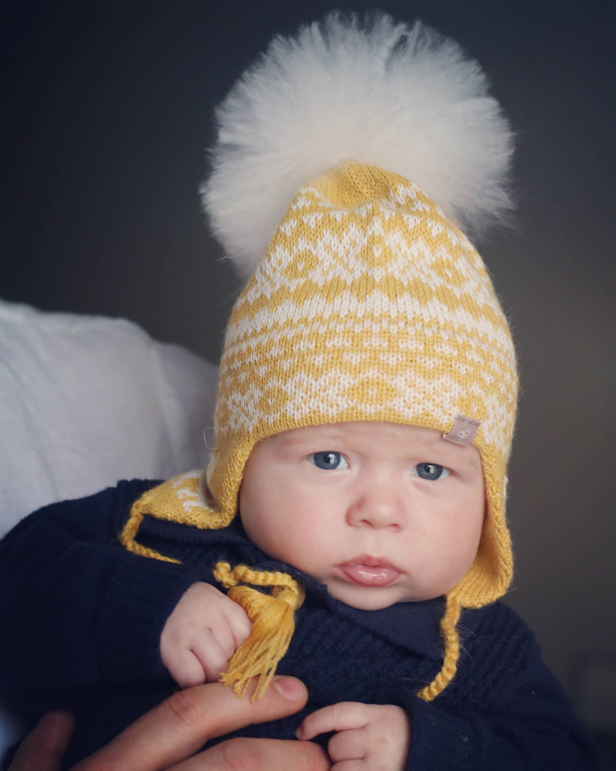 Alpakka Baby Lue med Øreklaffer