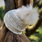 Alpakka Fair Isle Lue med Pom Pom