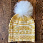 Alpakka Fair Isle Lue med Pom Pom