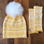 Alpakka Fair Isle Lue med Pom Pom