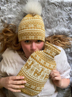 Alpakka Fair Isle Lue med Pom Pom