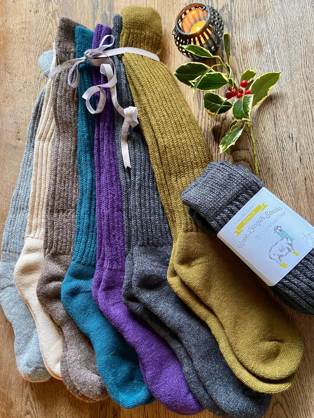 Knestrømper i Alpakka – Chunky Rib