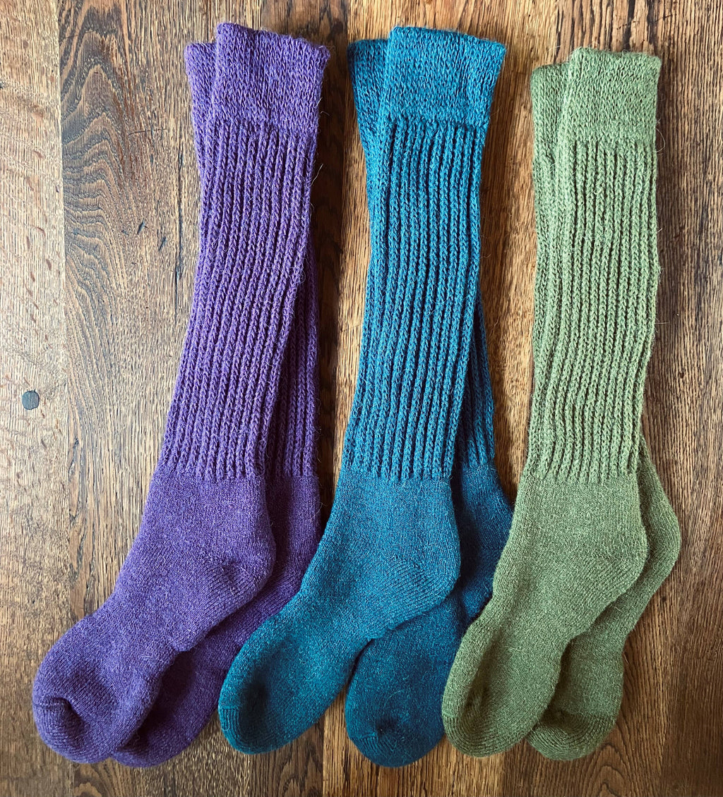 Knestrømper i Alpakka – Chunky Rib