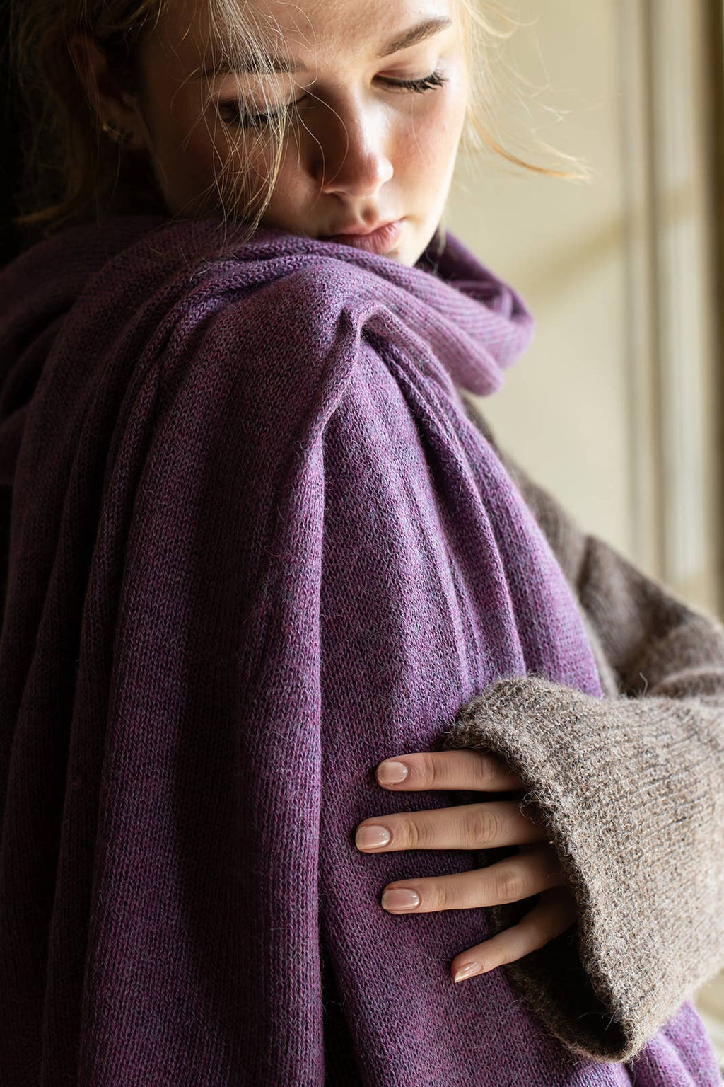 Skjerf i 100% Alpakka – Jerseystikk