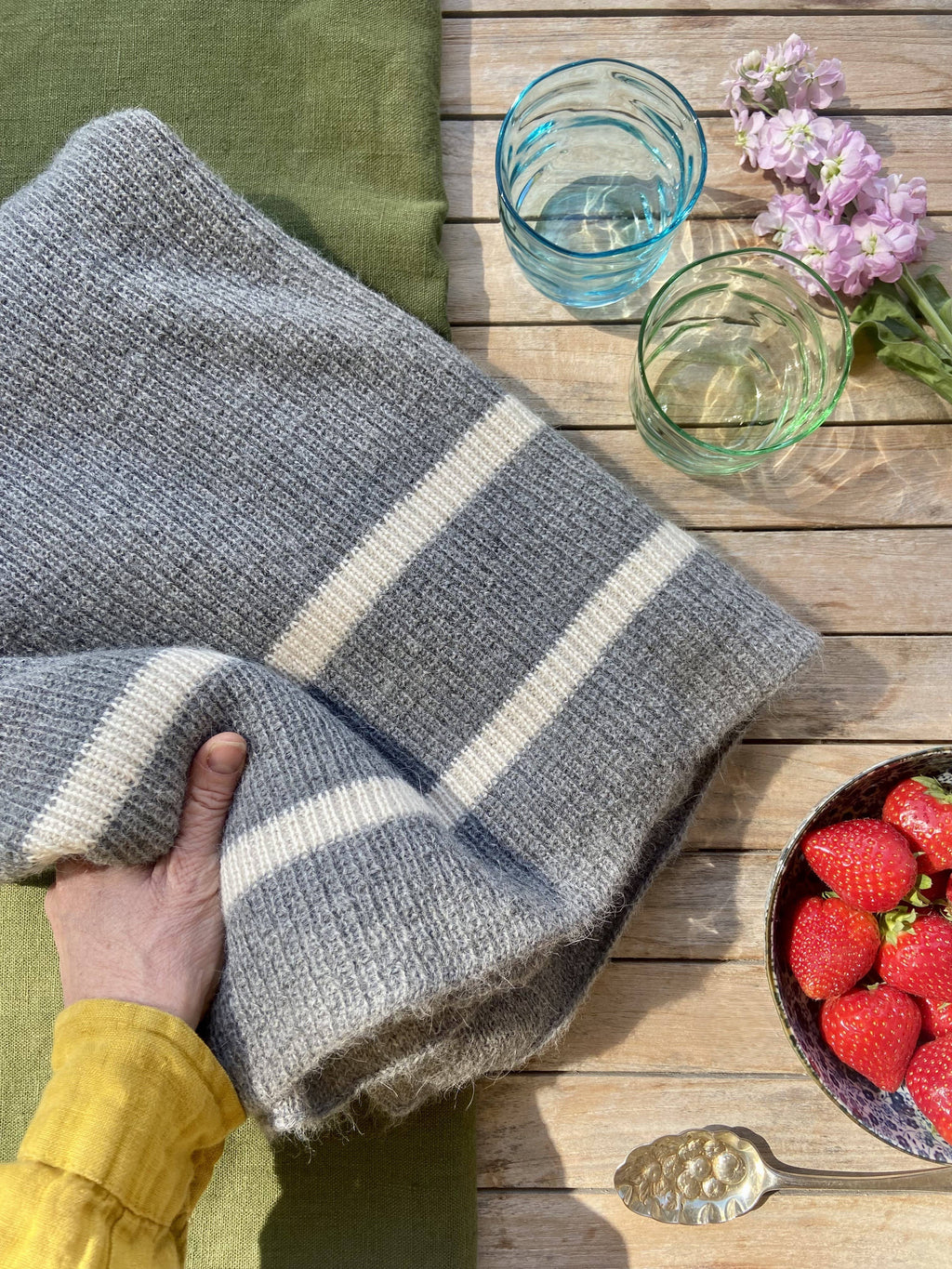 Pledd i 100% Alpakka – Twin Stripe