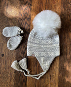 Alpakka Baby Lue med Øreklaffer