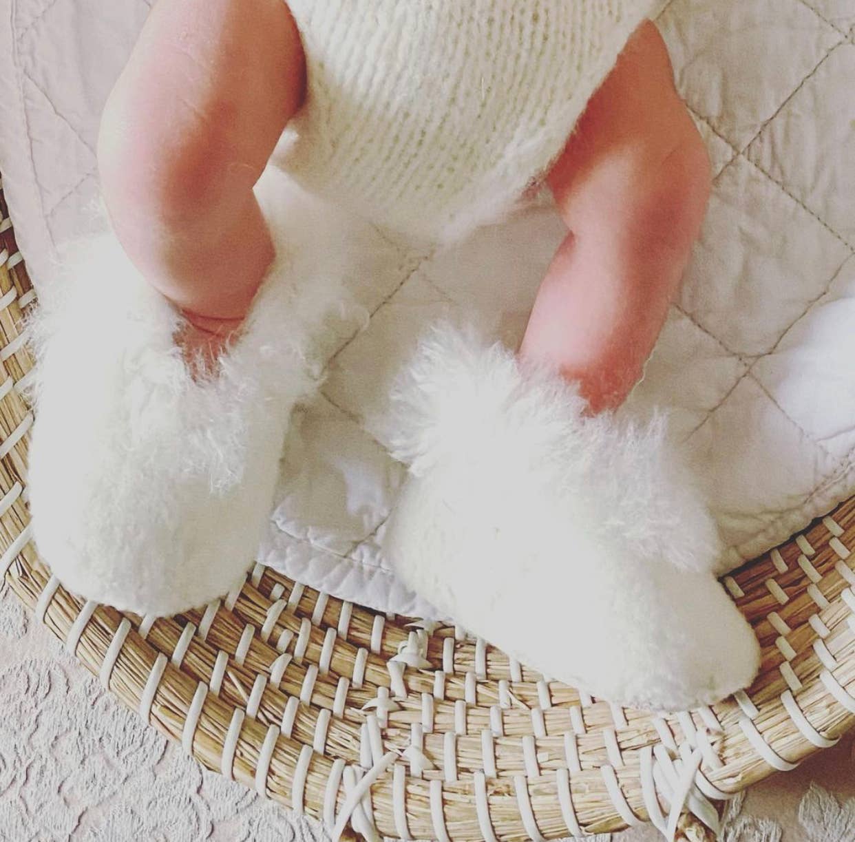 Babytøfler i Alpakka og Merinofleece