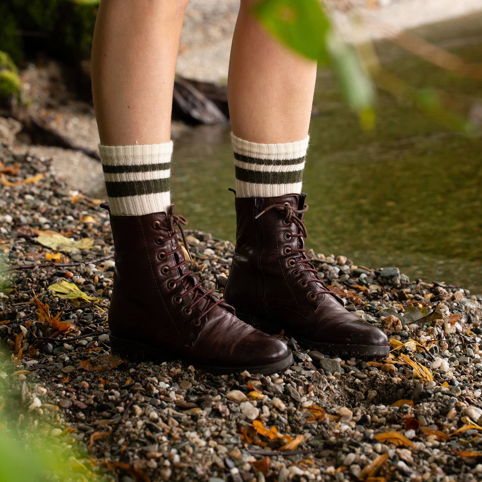Alpakka- og Pima-bomullssokker – Preppy Style, Blå