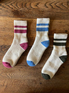 Alpakka- og Pima-bomullssokker – Preppy Style, Blå