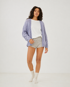 Tom Cardigan – 100 % Bomull, Lilac - Håndlaget