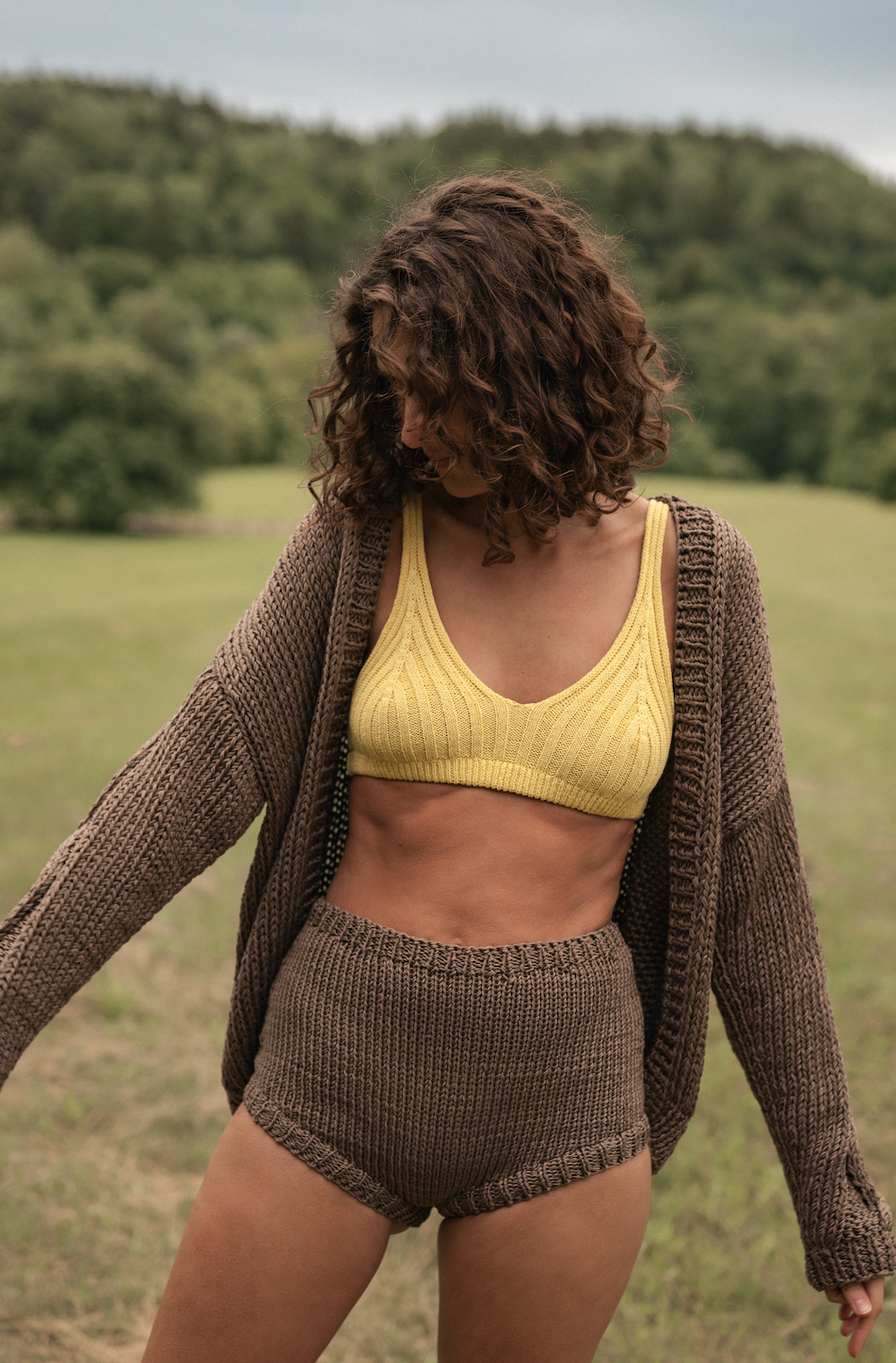 Tom Cardigan – 100 % Bomull, Taupe