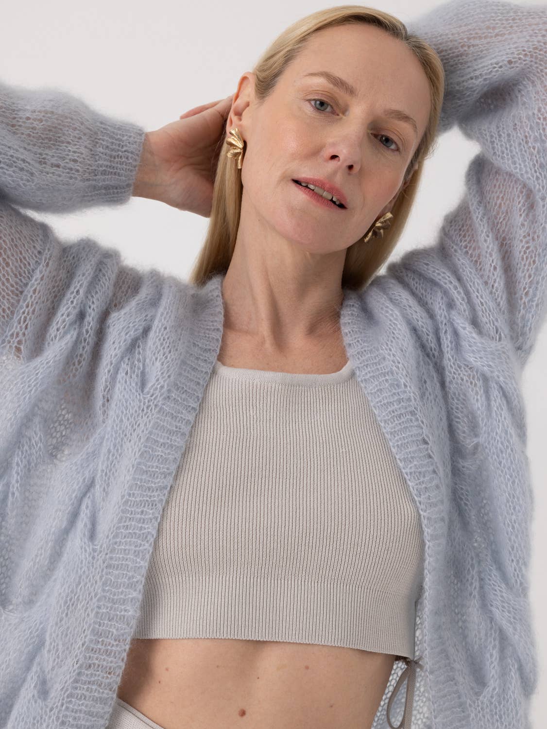 Twisted Erik Cardigan – Mohair & Silke, Dew - Håndlaget