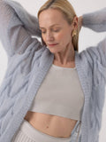 Twisted Erik Cardigan – Mohair & Silke, Dew - Håndlaget