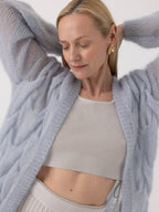 Twisted Erik Cardigan – Mohair & Silke, Dew - Håndlaget