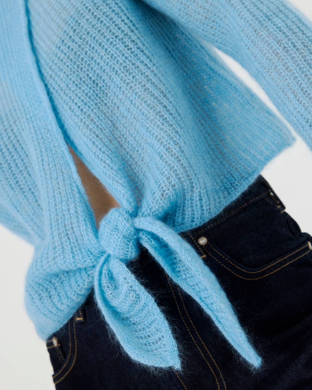 Skraistas Cropped Cardigan – Silke & Mohair, Sea Glass