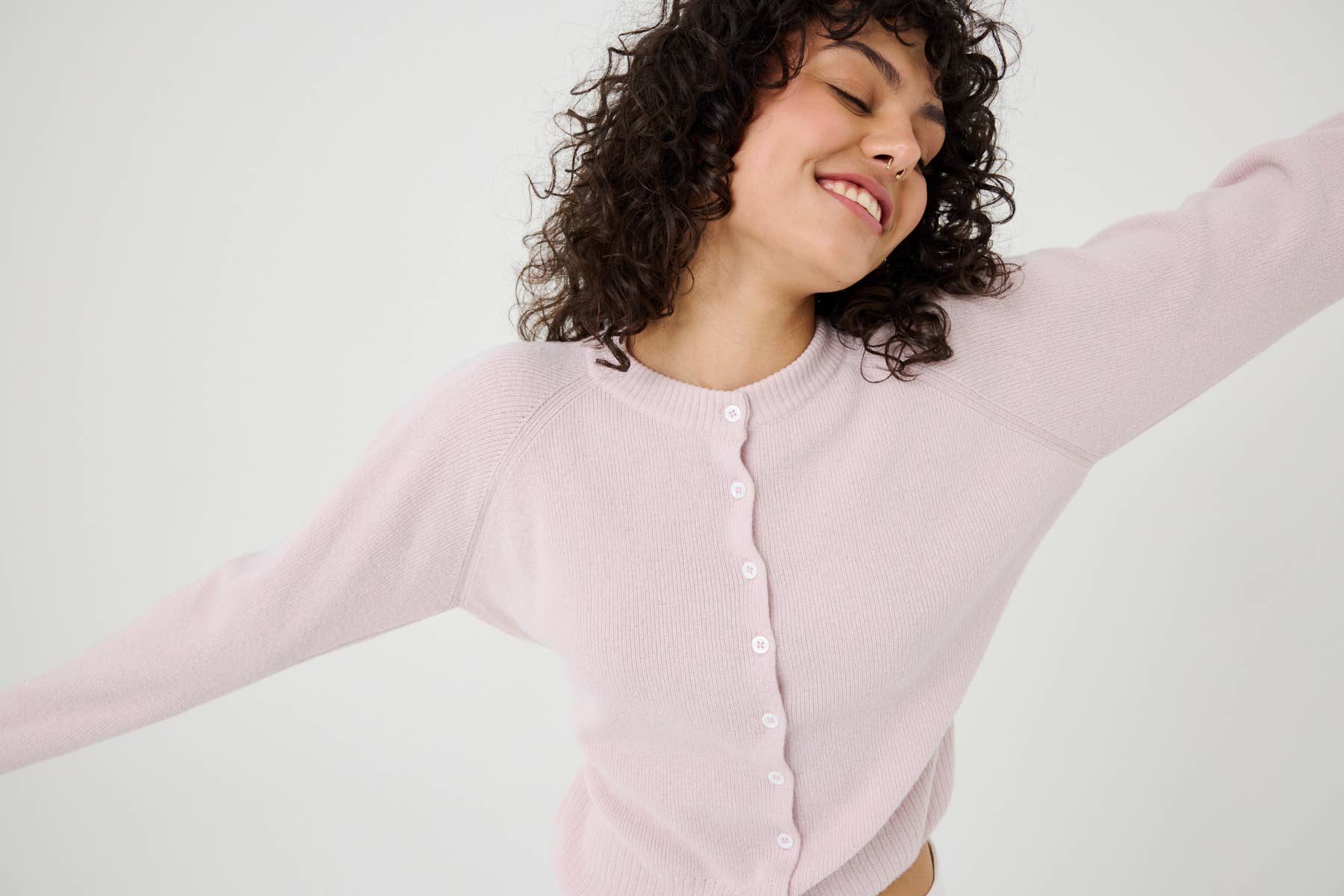 Indraja Cardigan – Ull & Kasjmir, Dusty Rose