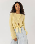 Skraistas Cropped Cardigan – Silke & Mohair, Butter Yellow