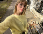 Skraistas Cropped Cardigan – Silke & Mohair, Butter Yellow