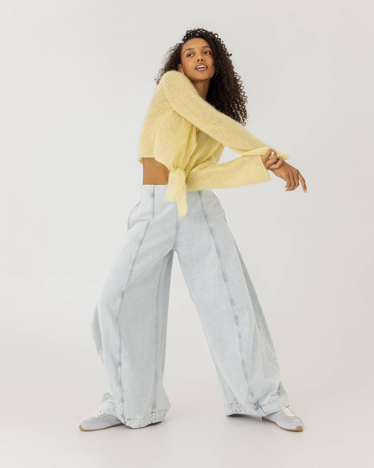 Skraistas Cropped Cardigan – Silke & Mohair, Butter Yellow