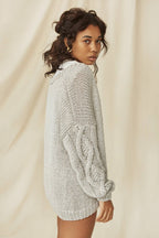 Tom Cardigan – 100 % Bomull, Silver Grey - Håndverk