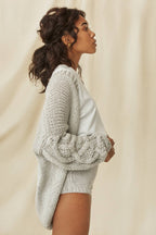 Tom Cardigan – 100 % Bomull, Silver Grey - Håndverk
