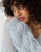 Pagunda Cardigan – Mohair & Silke, Dew - Håndlaget