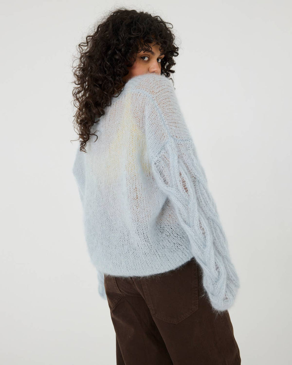 Pagunda Cardigan – Mohair & Silke, Dew - Håndlaget