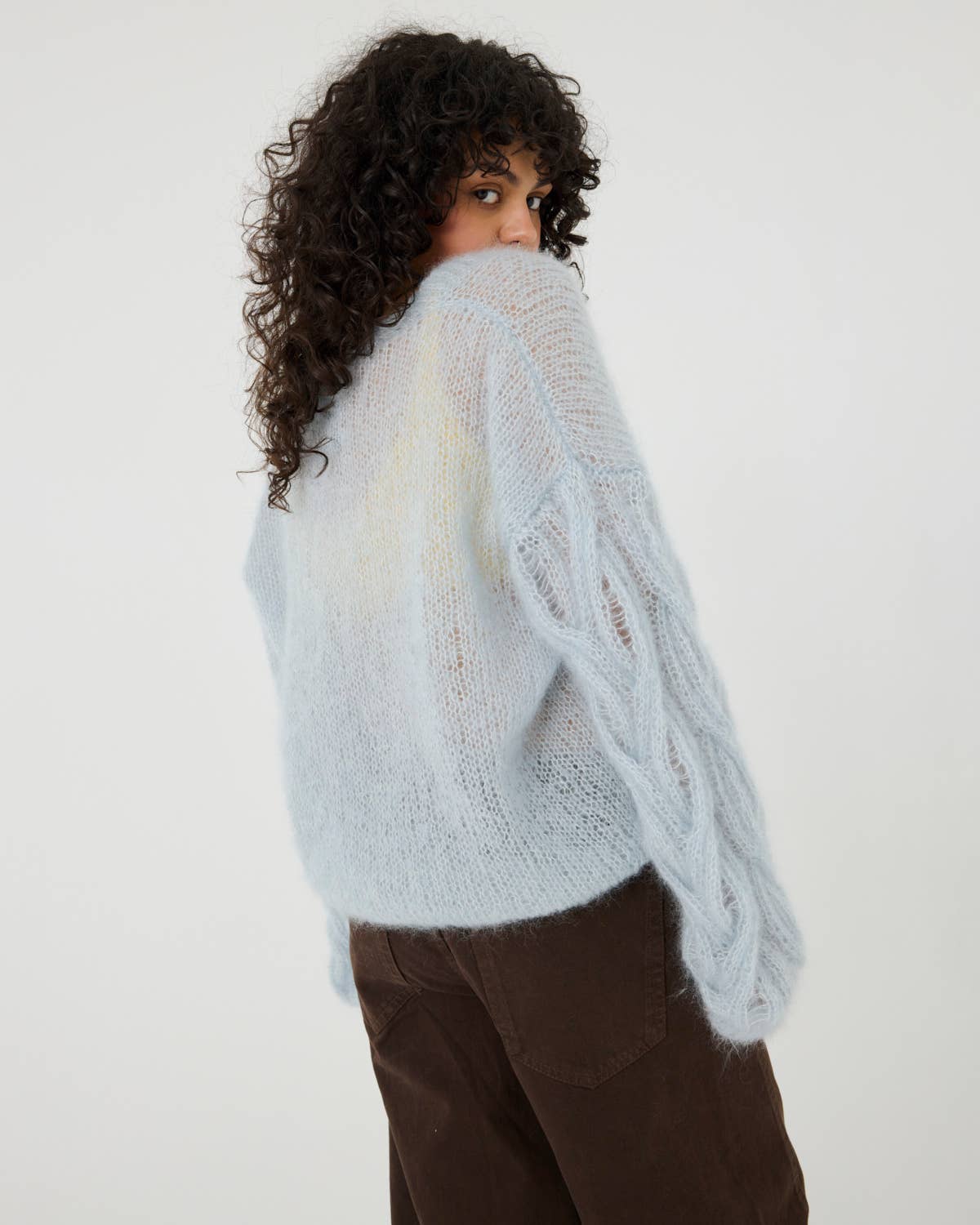Pagunda Cardigan – Mohair & Silke, Dew - Håndlaget