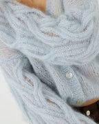 Pagunda Cardigan – Mohair & Silke, Dew - Håndlaget