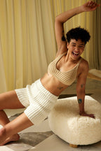 Pilnatis Shorts: 100% Cotton Off White Shorts